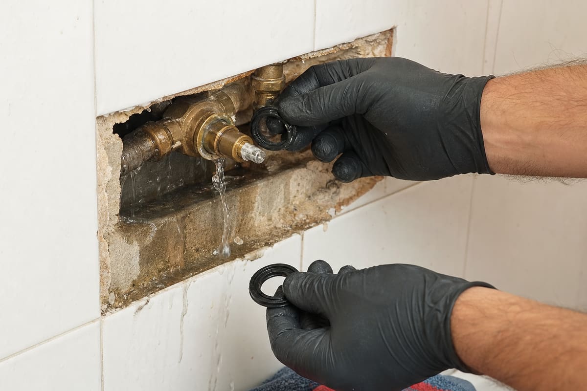 outillage de plombier posé près d'une cuvette de WC